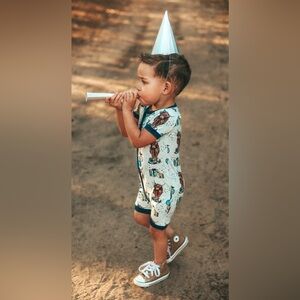 Fletch Bamboo Party Crasher Shorty Romper 6-12m